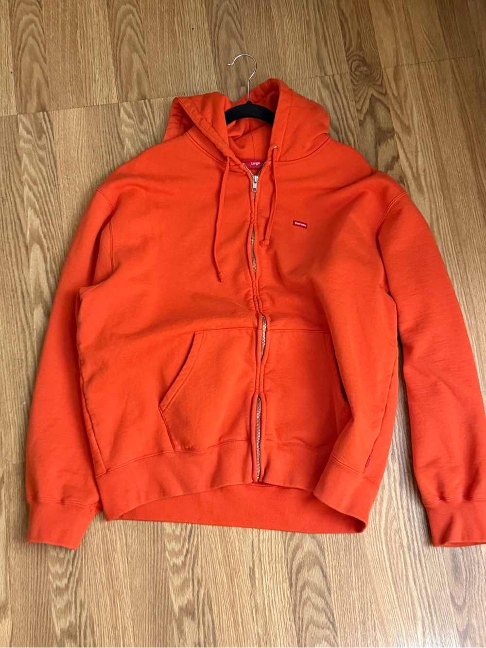 Supreme Orange Full-Zip Hooded Sweatshirt